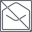 Thin, line, square, envelope, mail, message, email, prohibited, contact, open, read, open-envelope, open-envelope-thin icon