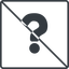 Thin, line, square, question, mark, prohibited, question-mark, help icon