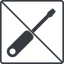 Thin, line, up, square, prohibited, tool, mechanics, mechanical, repair, screwdriver, screw, screwdriver-alt-solid icon