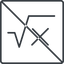 Thin, line, solid, square, prohibited, root, formula, equation, math, mathematics, square-root, square-root-thin, mathematical, maths icon