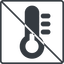 Thin, line, square, prohibited, temperature, low, thermometer, cold, thermometer-low, thermometer-low-solid icon