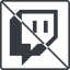 Thin, line, square, social, prohibited, gaming, streaming, vod, twitch, glitch, twitch-glitch icon