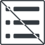 Thin, line, up, square, prohibited, list, editor, list-item, checklist, unordered, unordered-list, unsorted, unsorted-list, bullet, bullet-list, unordered-list-solid icon