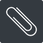 Thin, left, solid, square, paper, clip, attachment, paper-clip, paper-clip-thin icon