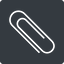 Thin, right, solid, square, paper, clip, attachment, paper-clip, paper-clip-thin icon