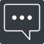 Thin, solid, square, horizontal, mirror, dots, message, chat, comment, speech, dialogue, blablabla, blabla, bubbles, comment-square-dots-thin icon