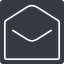 Thin, solid, square, horizontal, mirror, envelope, mail, message, email, contact, open, read, open-envelope, open-envelope-thin icon