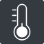 Thin, solid, square, horizontal, mirror, temperature, low, thermometer, cold, thermometer-low, thermometer-low-thin icon