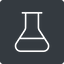 Thin, solid, square, graduated, chemical, flask, lab, laboratory, chemistry, potion, glassware, conical, erlenmeyer-thin icon