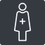 Thin, solid, square, nurse, medical, healthcare, health, female, medic, female-nurse, doctor, hospital, female-nurse-thin icon