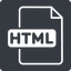 Thin, solid, square, file, html, file-html, file-html-thin icon