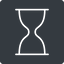 Thin, solid, square, glass, wait, load, loading, waiting, clock, hour, hourglass, sandglass, sand, timer, hourglass-thin icon
