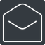 Thin, solid, square, envelope, mail, message, email, contact, open, read, open-envelope, open-envelope-thin icon