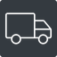 Thin, solid, square, truck, delivery, van, lorry, truck-thin icon