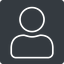 Thin, solid, square, user, man, woman, person, user-thin icon