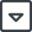 Line, down, wide, square, arrow, direction, caret, caret-wide icon
