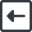 Line, left, wide, square, arrow, arrow-solid icon