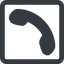 Line, left, wide, square, phone, call, dial, number, phone-solid, telephone icon