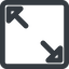 Line, right, square, arrow, video, expand, fullscreen, full, screen, expand-wide icon
