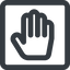 Line, up, wide, solid, square, horizontal, mirror, hand, stop, fingers, hand-wide icon