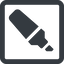 Line, wide, square, horizontal, mirror, pen, draw, marker, color, highlighter, annotate, school, highlighter-solid, highlight icon