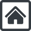 Line, wide, solid, square, small, home, home-small-solid icon