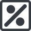 Line, wide, square, percent, pct, percentage, ratio, discount, percent-solid icon