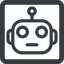 Line, wide, square, robot, robotics, head icon