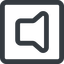Line, wide, square, speaker, volume, mute, unmute, music, sound, loudspeaker, speaker-wide icon
