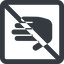 Line, right, wide, solid, square, horizontal, mirror, prohibited, hand, stop, fingers, hand-solid icon