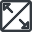 Line, right, square, arrow, video, prohibited, expand, fullscreen, full, screen, expand-wide icon