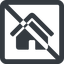 Line, wide, solid, square, small, home, prohibited, home-small-solid icon