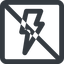 Line, wide, solid, square, prohibited, lightning, bolt, electricity, thunder, lightning-wide icon