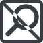 Line, wide, solid, square, search, magnifying, glass, prohibited, research, keywords, keyword icon