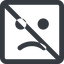 Line, wide, square, prohibited, smiley, emoji, sad, emoticon, smiley-sad-wide icon