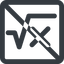 Line, wide, solid, square, prohibited, root, formula, equation, math, mathematics, square-root, square-root-wide, mathematical, maths icon