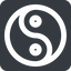 Wide, solid, square, horizontal, mirror, symbol, zen, yinyang, yin, yang, taoism, tao, china, taijitu, yin-yang-wide icon