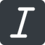 Wide, solid, square, text, type, editor, font, typography, italic, font-style, italic-wide icon