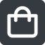 Wide, solid, square, shopping, cart, market, handbag, bag, bags, shopping-bag, shopping-bag-wide icon