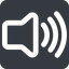 Up, wide, solid, square, speaker, volume, mute, unmute, music, sound, loudspeaker, volume-3-wide icon