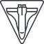 Triangle, thin, line, down, space, nasa, shuttle, spacecraft, orbiter, satellite, space-shuttle, astronaut, discovery, atlantis, columbia, challenger, rocket, space-shuttle-thin icon