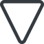 Triangle, line, down, wide icon