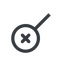 Line, down, normal, cross, search, magnifying, glass, research, magnifying-glass, keywords, keyword, glass-cross, no-result, magnifying-glass-cross icon