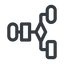 Thin, line, left, normal, computer, programming, algorithm, flowchart, process icon