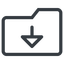 Line, down, normal, horizontal, mirror, folder, directory, folders, directories, folder-down icon