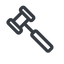 Line, normal, horizontal, mirror, gavel, law, auction, hammer, judge icon