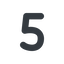 Line, normal, number, font, digit, five, 5 icon