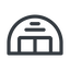 Line, normal, space, plane, airplane, helicopter, warehouse, hangar, aircraft, aviation, military, aerospace icon