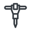 Line, up, normal, tool, construction, noise, jackhammer, demolition, concrete, pneumatic, mining, drill, mining-dril icon