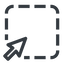Line, up, normal, square, arrow, select, selection, dashed, area, cursor icon